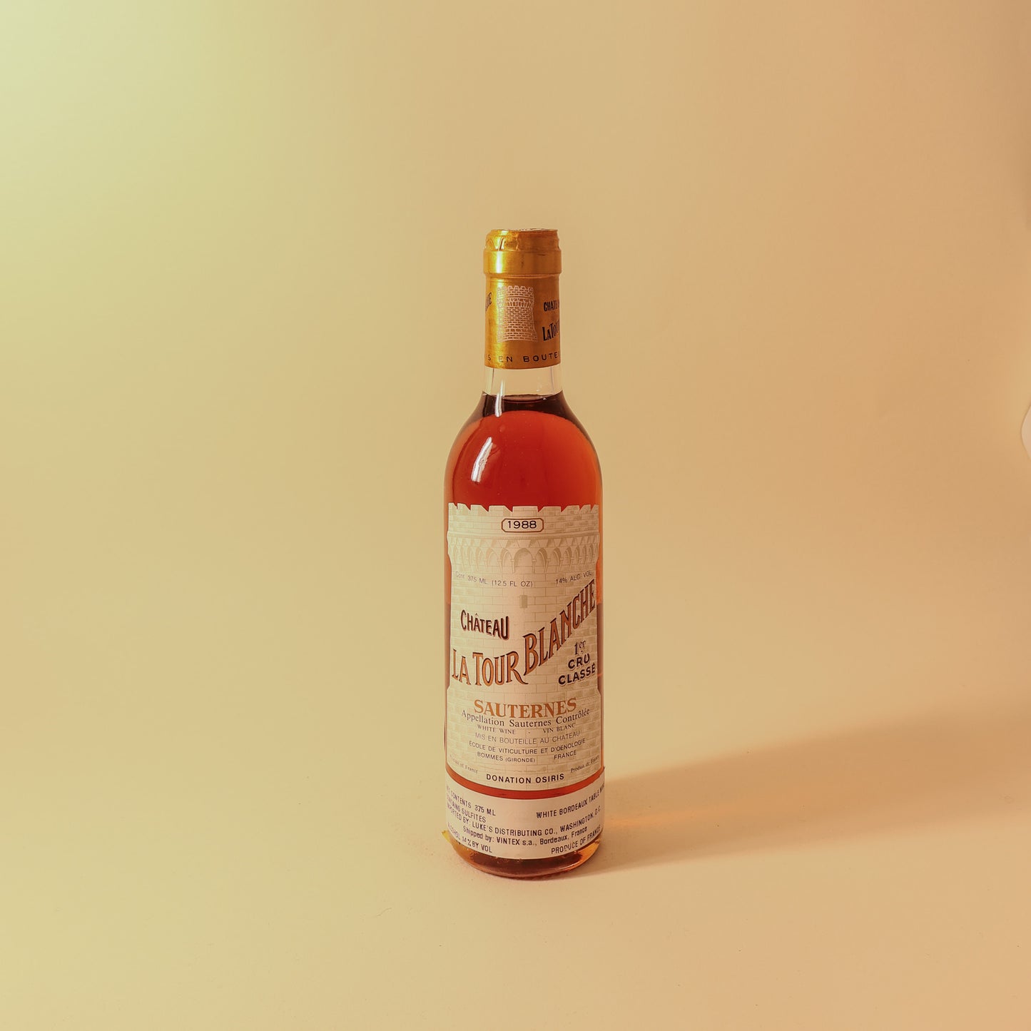 1988 Chateau La Tour Blanche Premier Cru Classe, Sauternes - Half Bottle